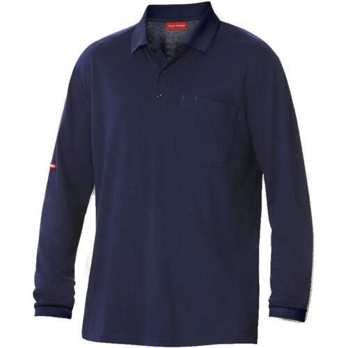 WORKWEAR, SAFETY & CORPORATE CLOTHING SPECIALISTS Foundations - Poly Cotton Pique Long Sleeve Polo
