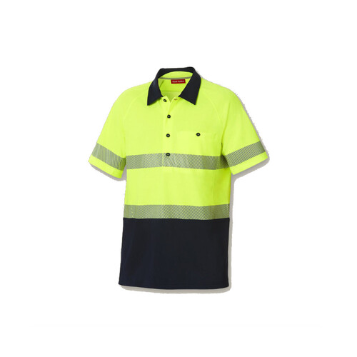 WORKWEAR, SAFETY & CORPORATE CLOTHING SPECIALISTS - Koolgear - Ventilated Hi-Vis Two Tone Polo with Segemented Tape Short Sleeve