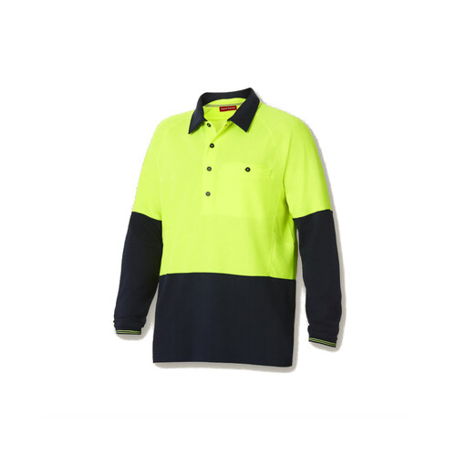 WORKWEAR, SAFETY & CORPORATE CLOTHING SPECIALISTS - Koolgear - Ventilated Hi-Vis Two Tone Polo Long Sleeve