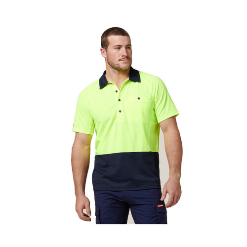 WORKWEAR, SAFETY & CORPORATE CLOTHING SPECIALISTS Koolgear - Ventilated Hi-Vis Two Tone Polo Short Sleeve