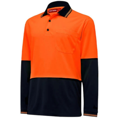 WORKWEAR, SAFETY & CORPORATE CLOTHING SPECIALISTS - Core - Mens Hi Vis 2 tone L/S Micro Mesh Polo