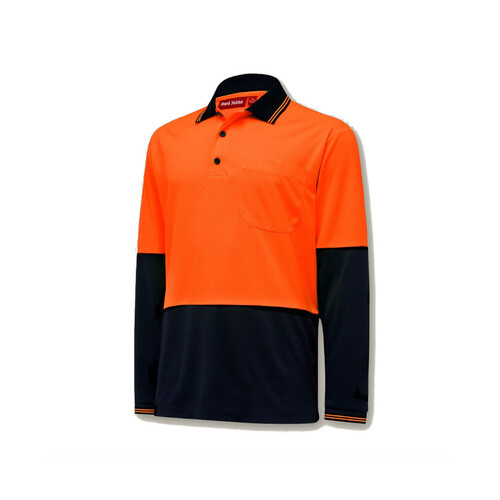 WORKWEAR, SAFETY & CORPORATE CLOTHING SPECIALISTS Core - Mens Hi Vis 2 tone L/S Micro Mesh Polo
